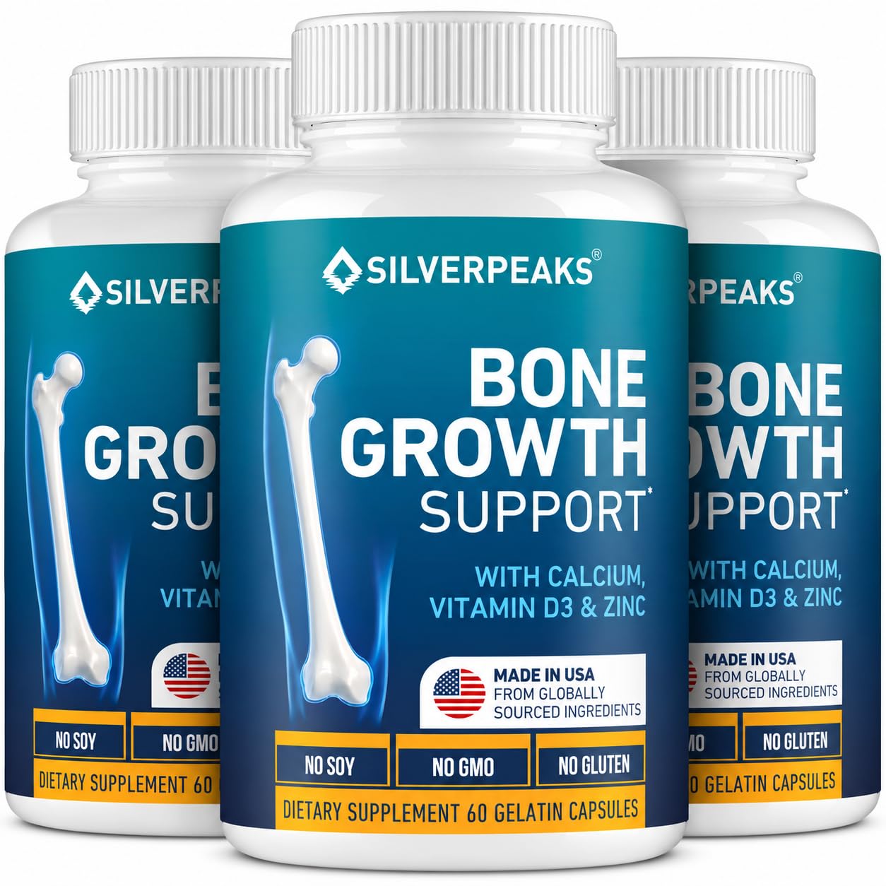 Bone & Natural Growth Support for Kids & Teens - 60 pcs (3-Pack)