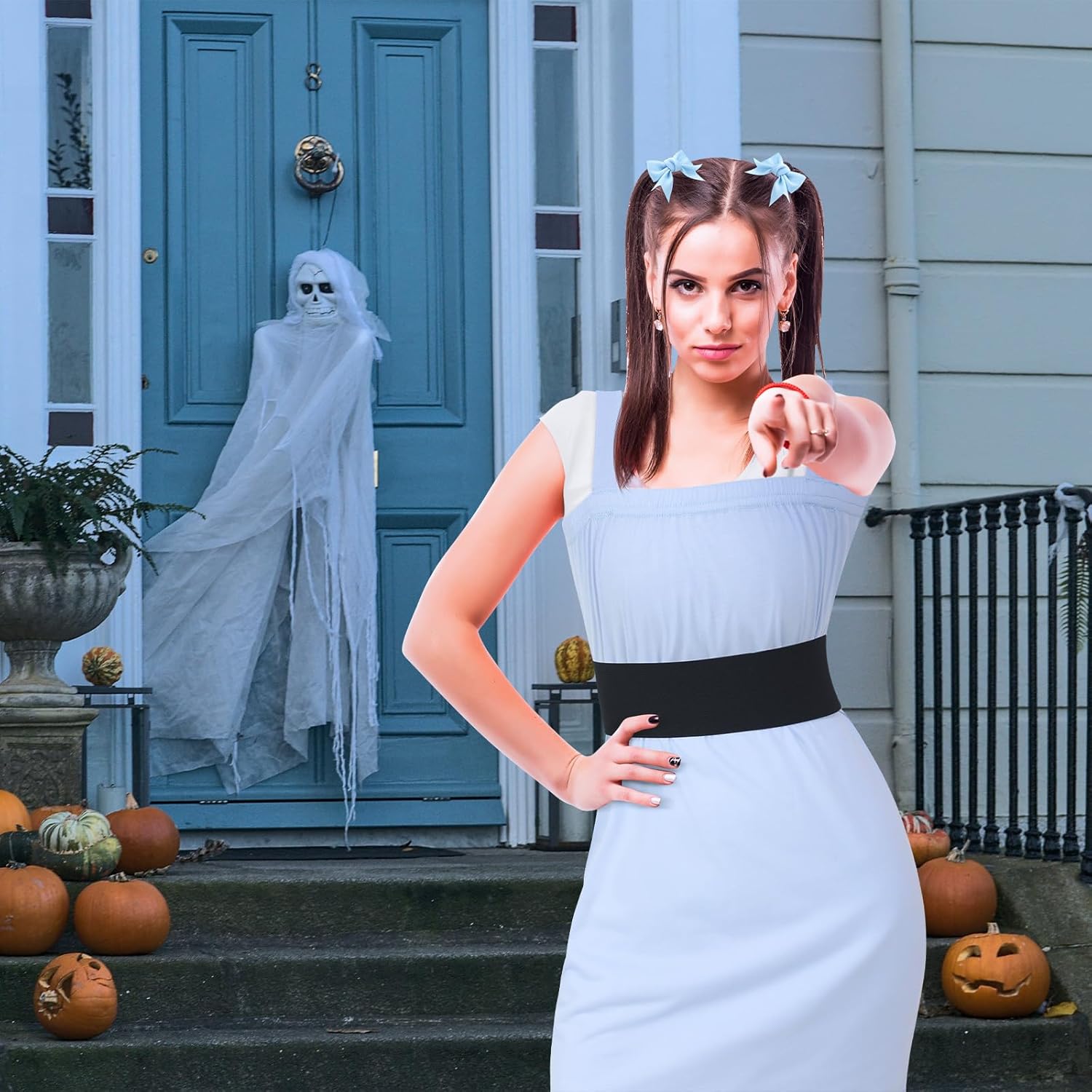 Women's Power Animated Costume Set Vest Dress Wide Cinch Black Belt Tank Dress for Halloween Party Character Cosplay - Image 4