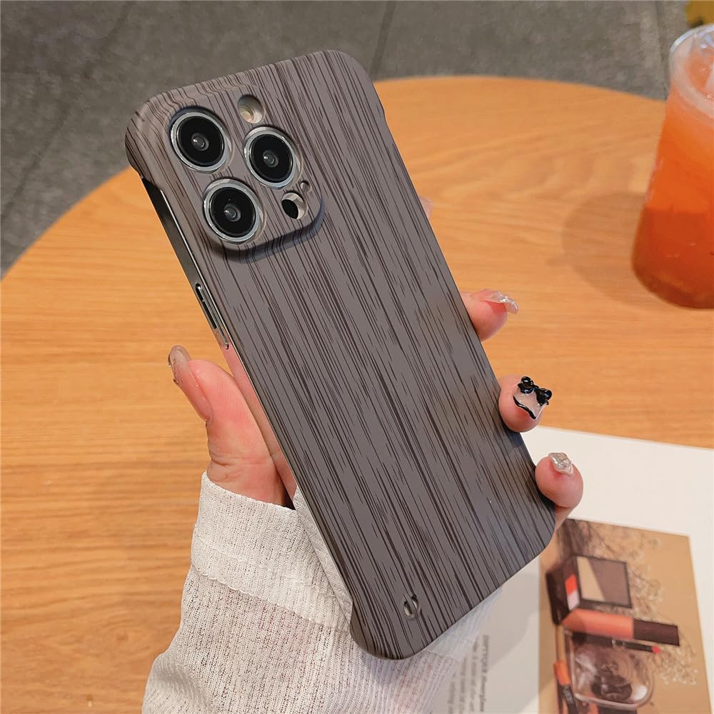 Coque iPhone 14 Pro Max ultra fine sans bord rigide PC arbre gris antichoc - 8