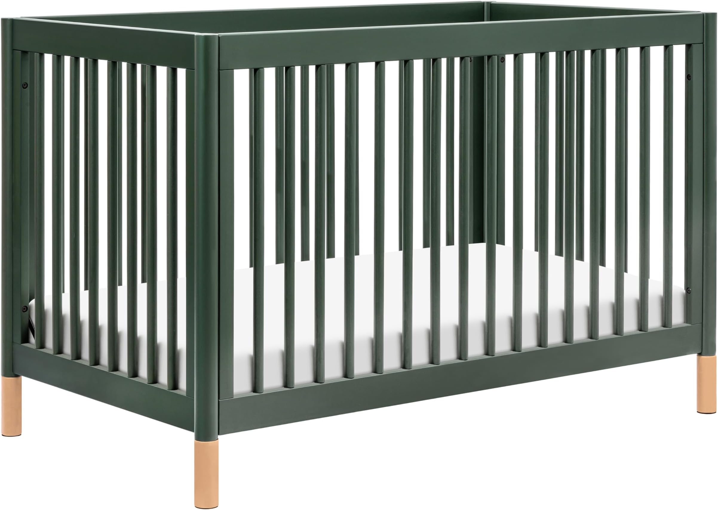 Babyletto Gelato 4-in-1 Crib, Forest Green w/Vegan Blonde Leather Feet