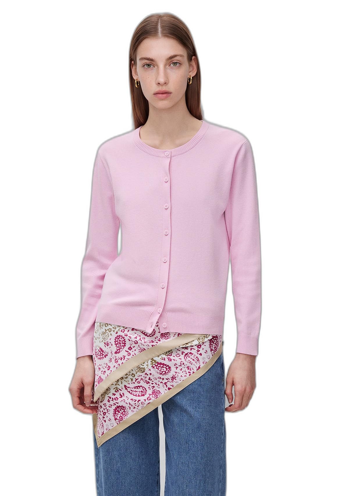 United Colors of Benetton Maglia Coreana M/L 1c19d502p Maglione Cardigan Donna