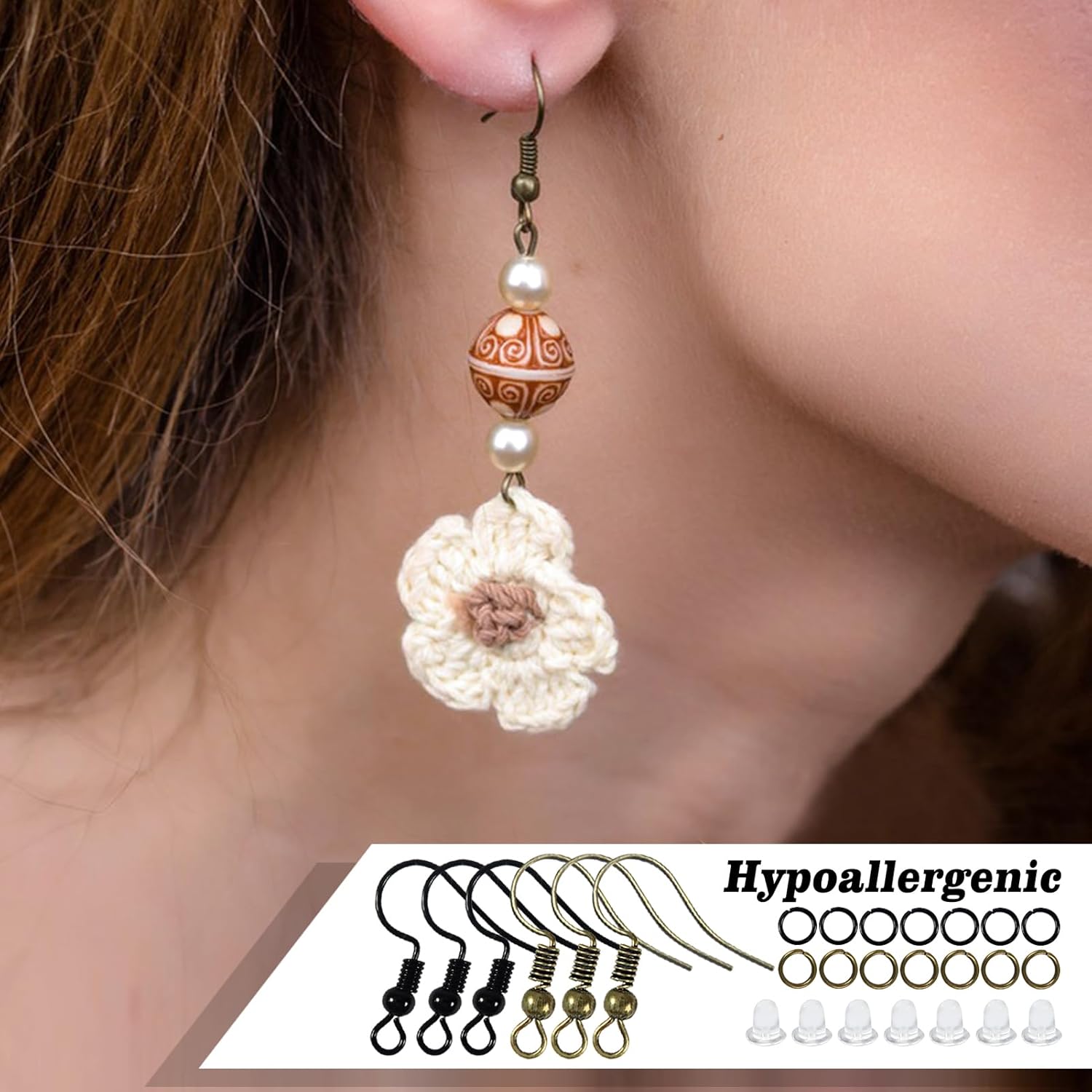 TOAOB 600pcs Earring Hooks Hypoallergenic Ear Wire Hooks with Open Jump Rings and Earring Backs Black Bronze Earring Making Kit for Jewelry Making Supplies - Image 3