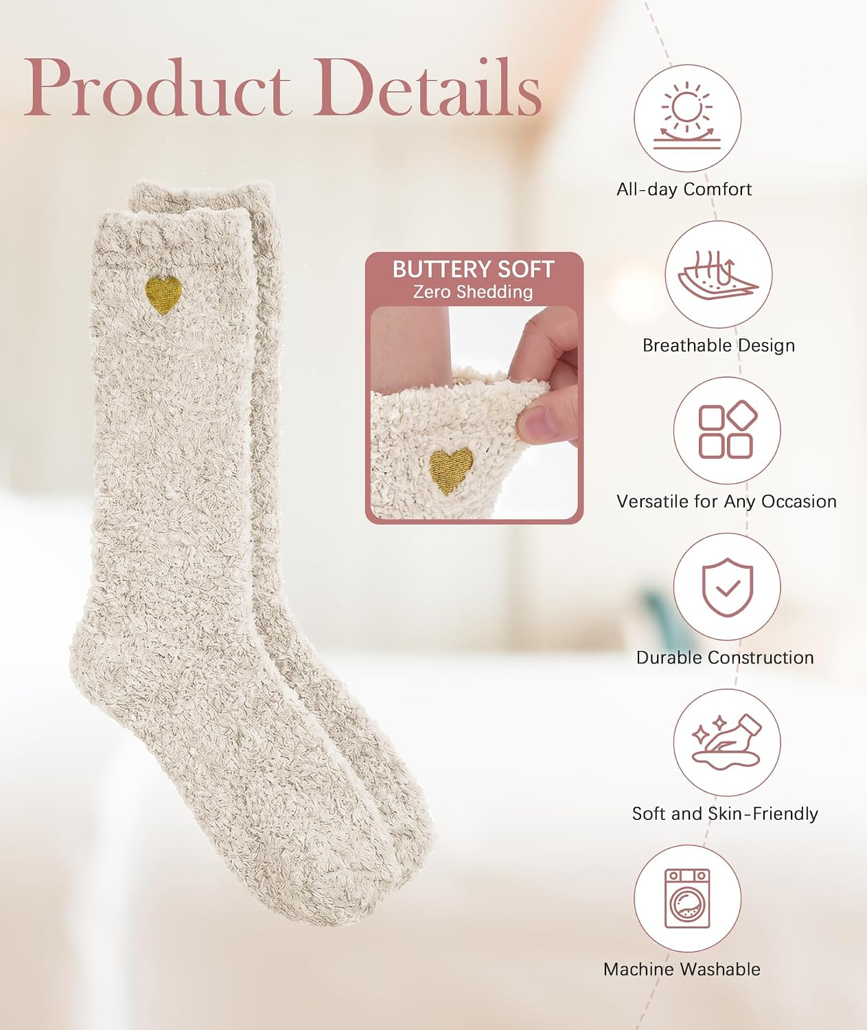 American Trends Fuzzy Socks for Women in Gift Box, Ultra-Soft Cloud Sleep Socks with Thinking of You Wrap, Gifts for Women