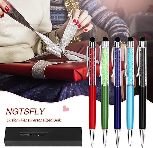 Miniatura 9 de Bolígrafos personalizados Bolígrafos de cristal personalizados con tinta negra Lápiz capacitivo personalizado a granel con tu nombre o masaje para