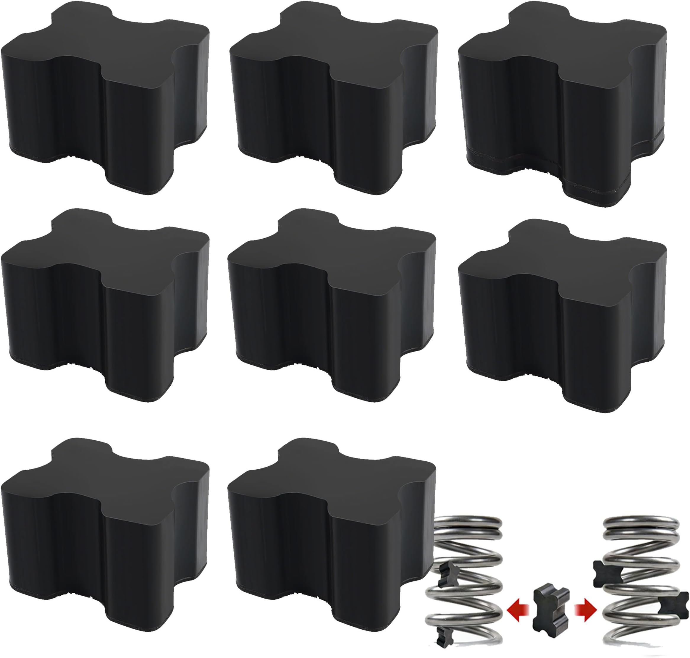 8PCS Rubber Coil Spring Spacers,Heavy Duty Front Coil Spring Booster Kit for 1" to 1.5" Coil Spring Lift,Universal Rubber Lift Blocks Car Accessories for Most Cars Trucks SUVs