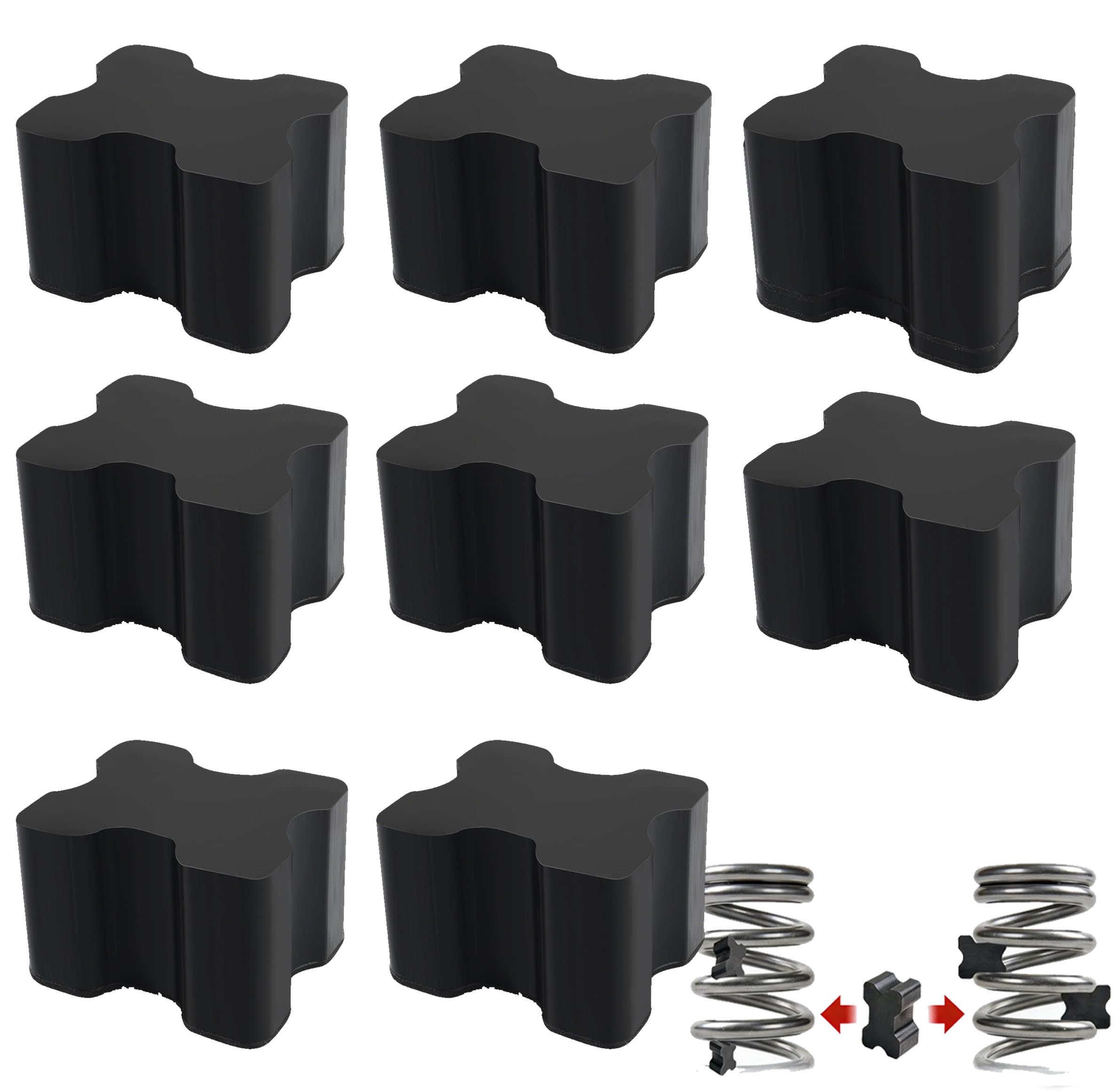 8PCS Rubber Coil Spring Spacers,Heavy Duty Front Coil Spring Booster Kit for 1" to 1.5" Coil Spring Lift,Universal Rubber Lift Blocks Car Accessories for Most Cars Trucks SUVs