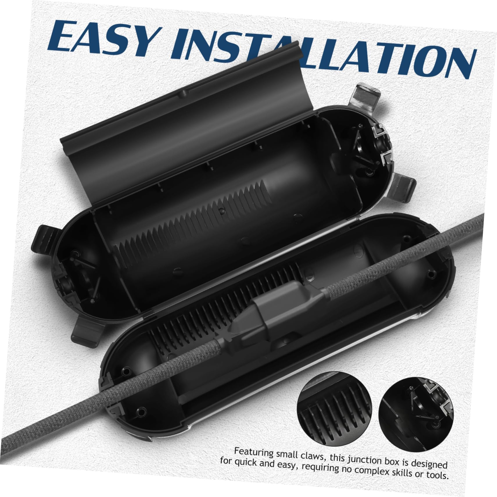 LIFKOME 2 Pack Outdoor Extension Cord Connector Cover Weatherproof Cord Hider Plastic Wire Cover Electrical Box Outdoor