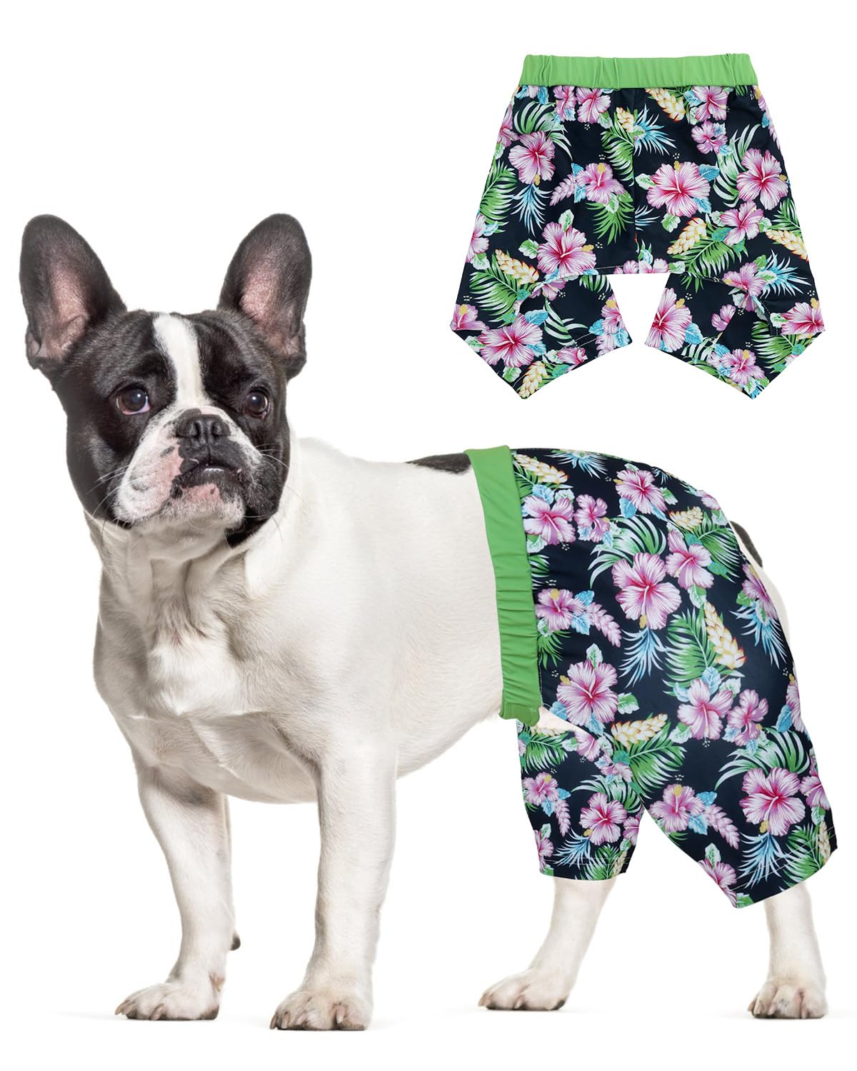 CuteBone Dog Swim Trunks Swimsuit Durable &amp; Comfortable - Quick-Dry, Adjustable Waistband Shorts, UV Protection Bikini- Perfect for Beach, Pool &amp; Outdoor Fun, Hawaii DST04L