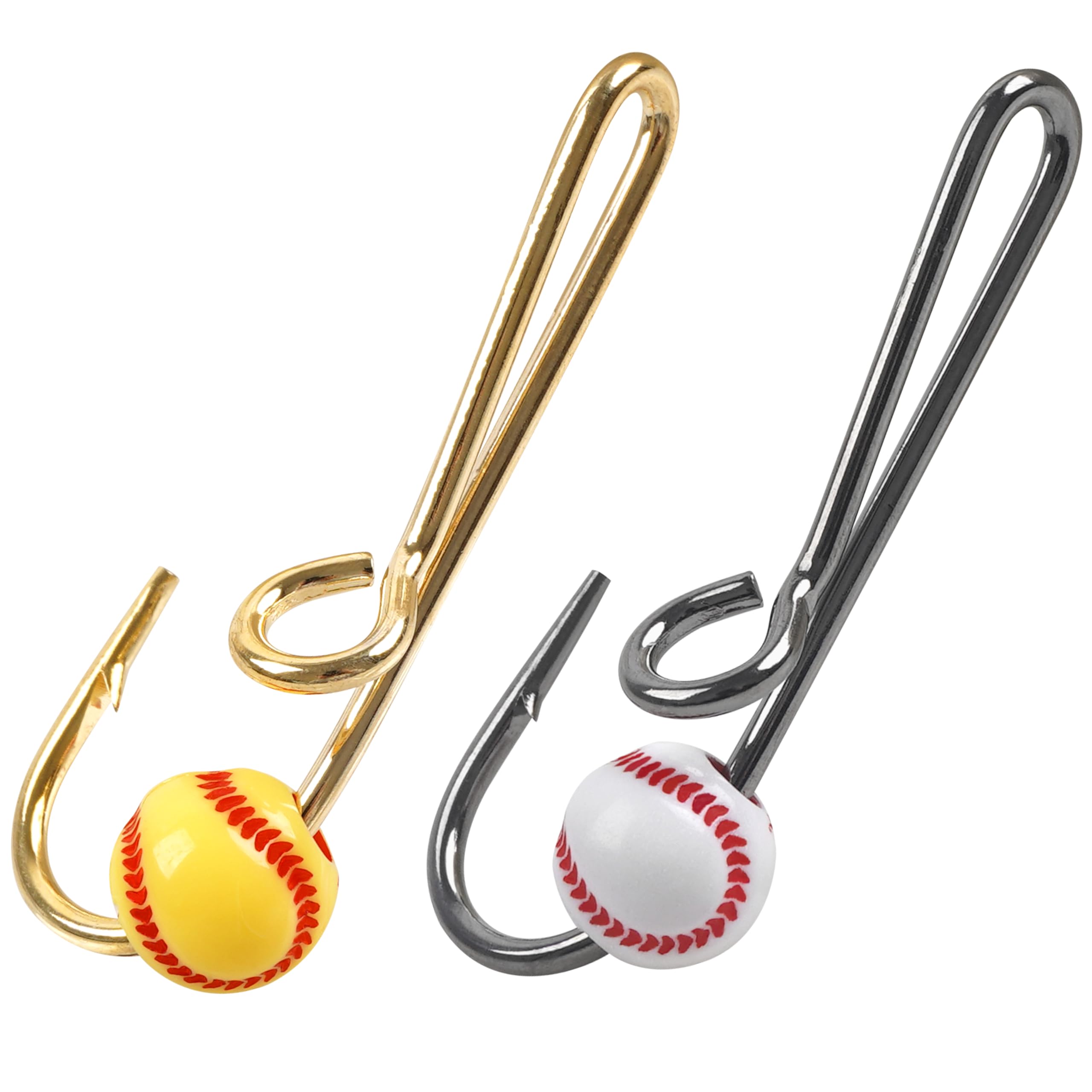 14PCS Fishing Hat Hook for Fishing Hooks Clip Fish Hook Clip with Baseball Bead (Gold & Black)