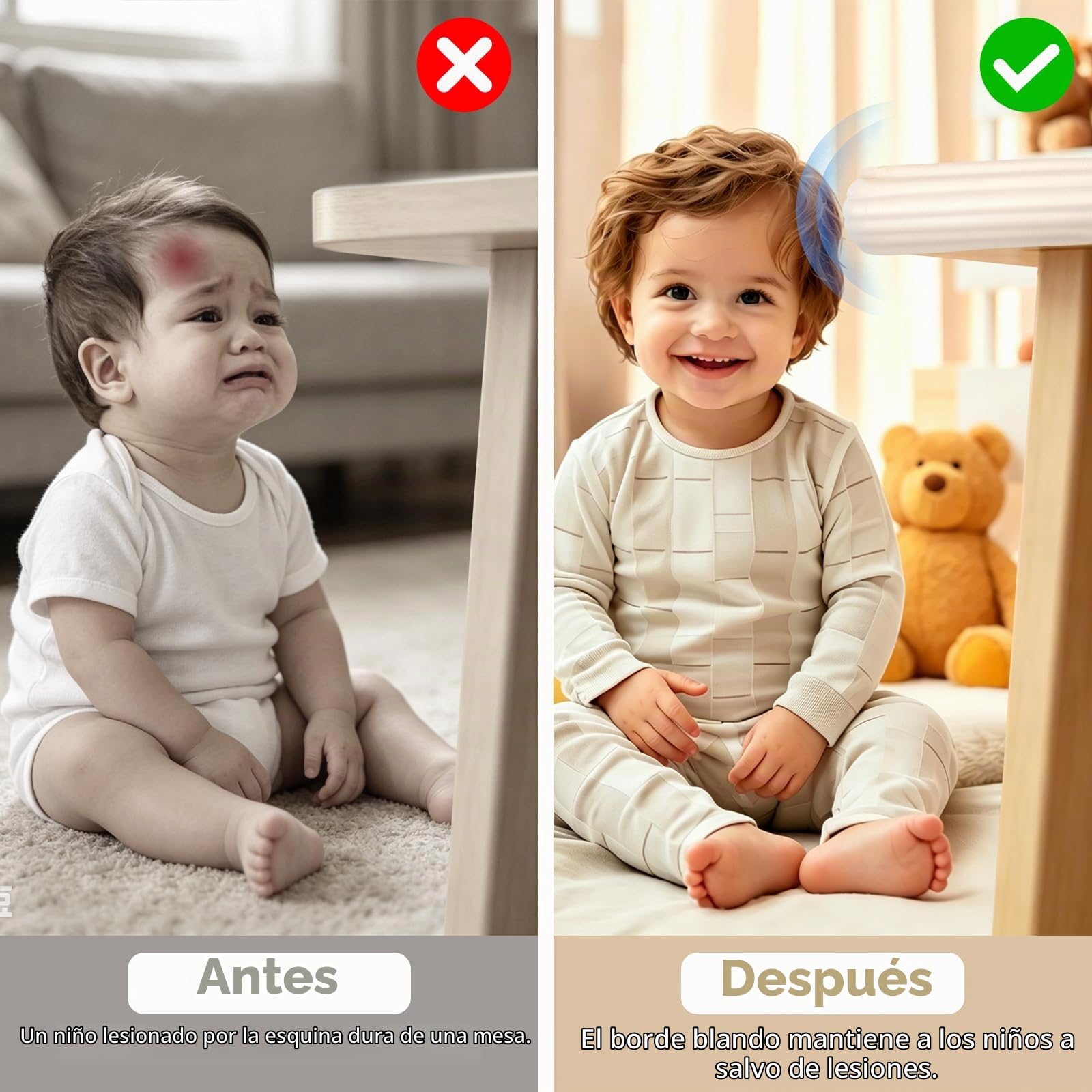 Multiusos Protector Espuma, 5m x 8cm Protección de Esquinas y Cantos para Bebés Niños, Universal Protector de Bordes Autoadhesivo, Espuma Suave Extra Ancha para Muebles (Blanco)