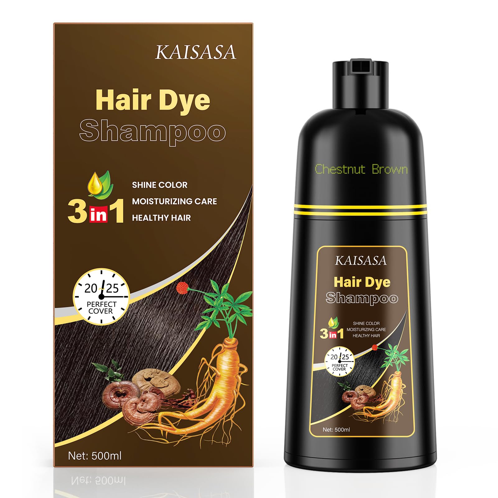Amazon.com : KAISASA Hair Dye Shampoo 3 in 1, Hair Color Shampoo