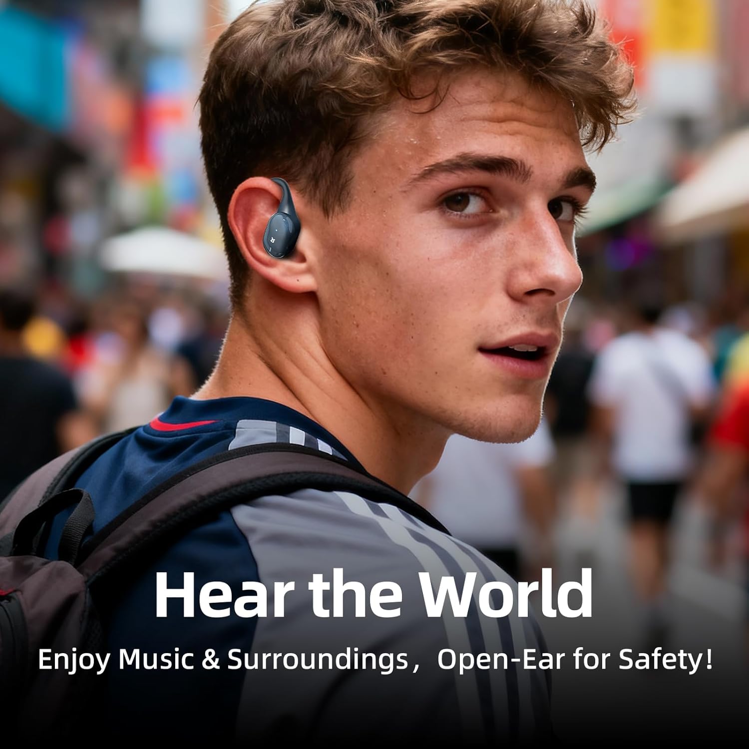Open Ear Earbuds,Bluetooth 5.4 100H Playtime Stereo Wireless Earphones with Ultra-Comfort, Snug Fit Ergonomic Earhook for Sports/Fitness/Travel/Workouts (Blue) image 5