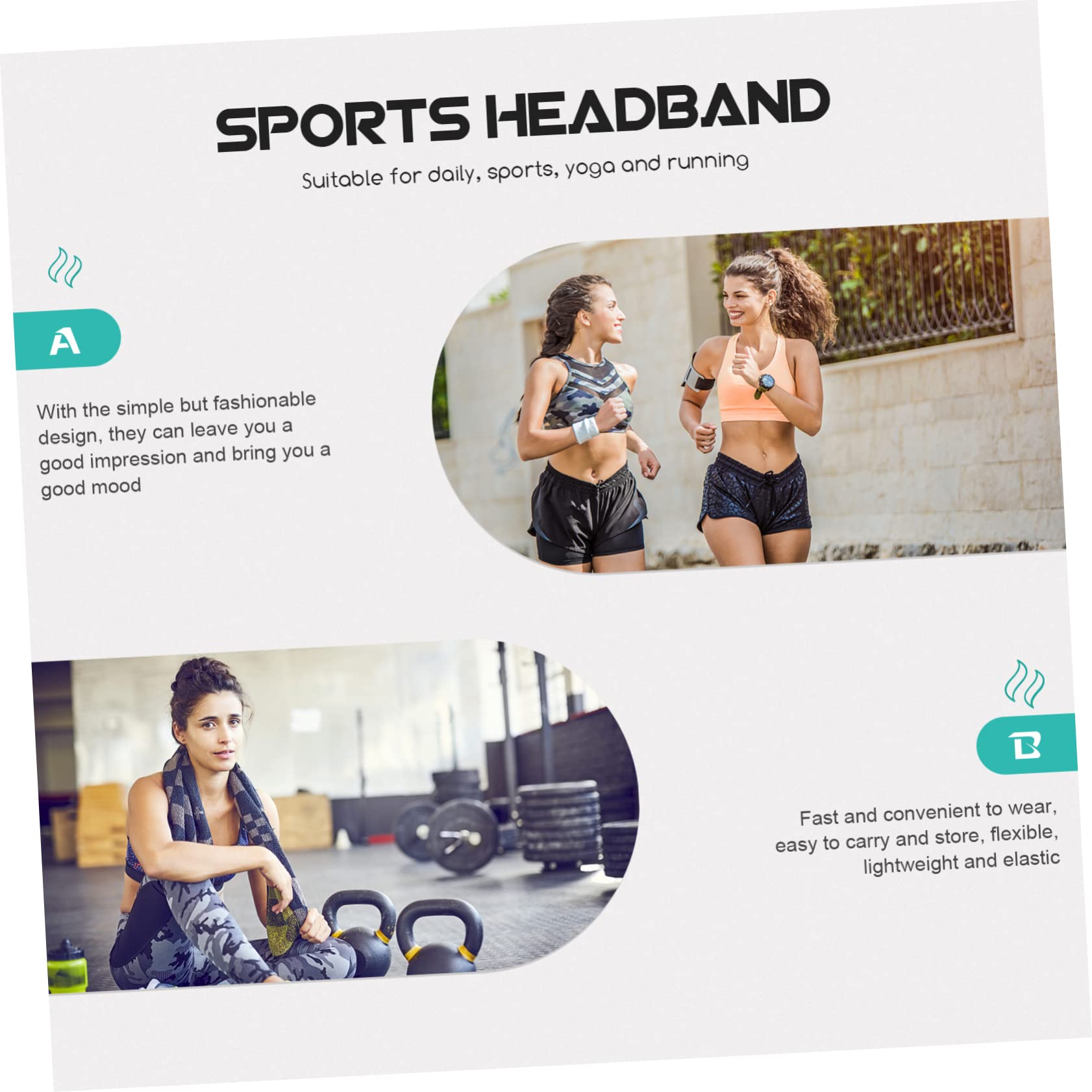 Mipcase 25pezzi Fasce Sportive Assorbenti Per Sudore Fasce Per Yoga e Fitness Comode e Leggere Per Corsa e Allenamento Design Elegante e Pratico