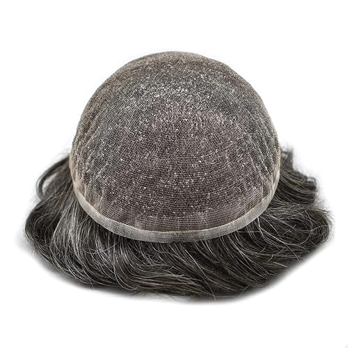 Miniatura 6 de Toupee para hombres, pieza de cabello suave completo suizo para hombre, sistemas de reemplazo de cabello humano tipo tupé, línea capilar natural,