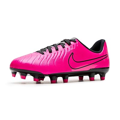 Nike Kids Jr. Tiempo Legend 10 Club Multi ground Low top Soccer Cleats (little Kid/Big Kid) Kids Shoes Fierce Pink/Black