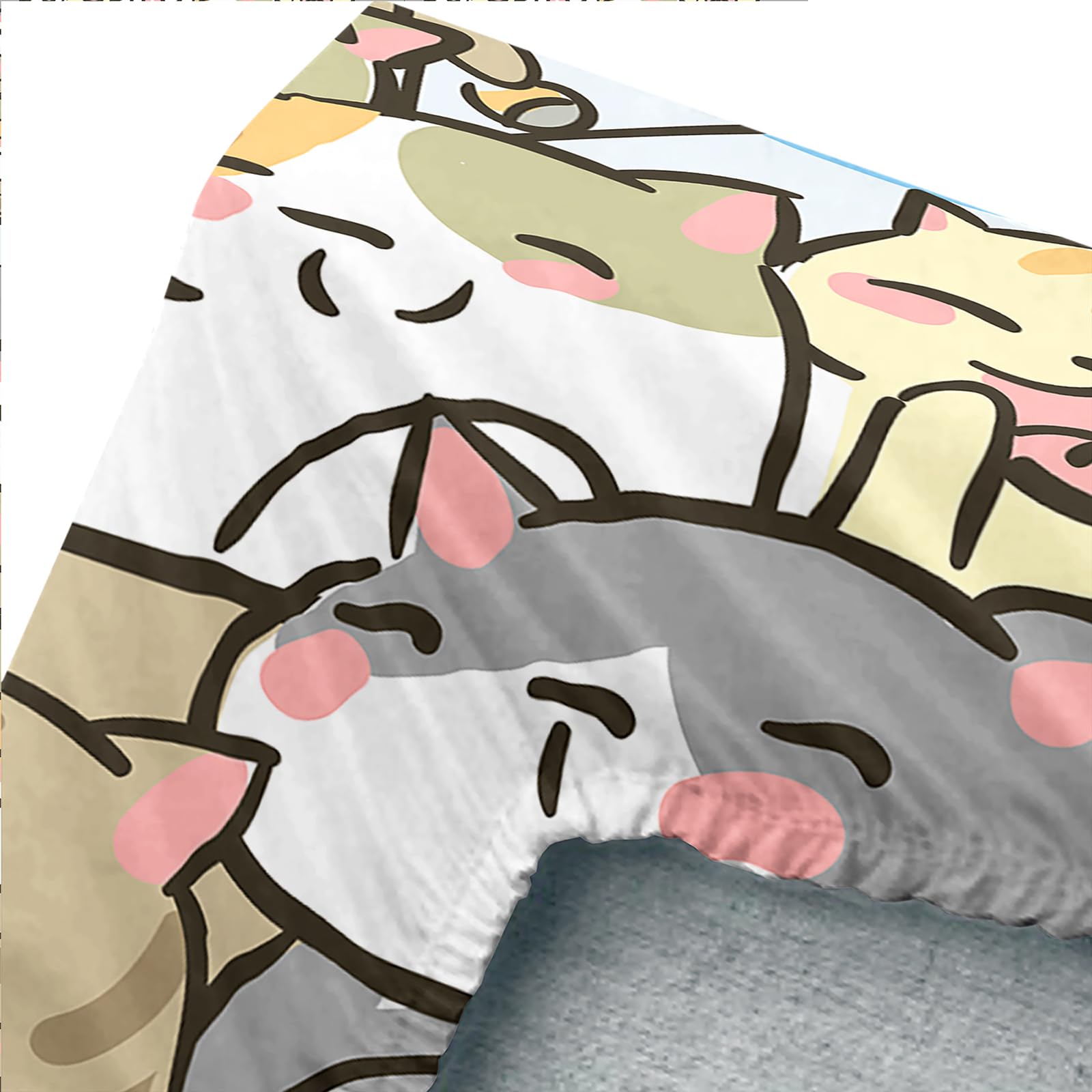 NOGAWA Cat Bed Sheets Split King Set - Cute Animal Print Microfiber Bedding, 16" Deep Pocket