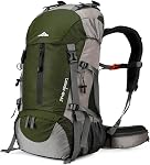 Sac à dos de randonnée Loowoko 50L, sac essentiel de camping imperméable avec housse de pluie, sac à dos léger de 45+5 litres