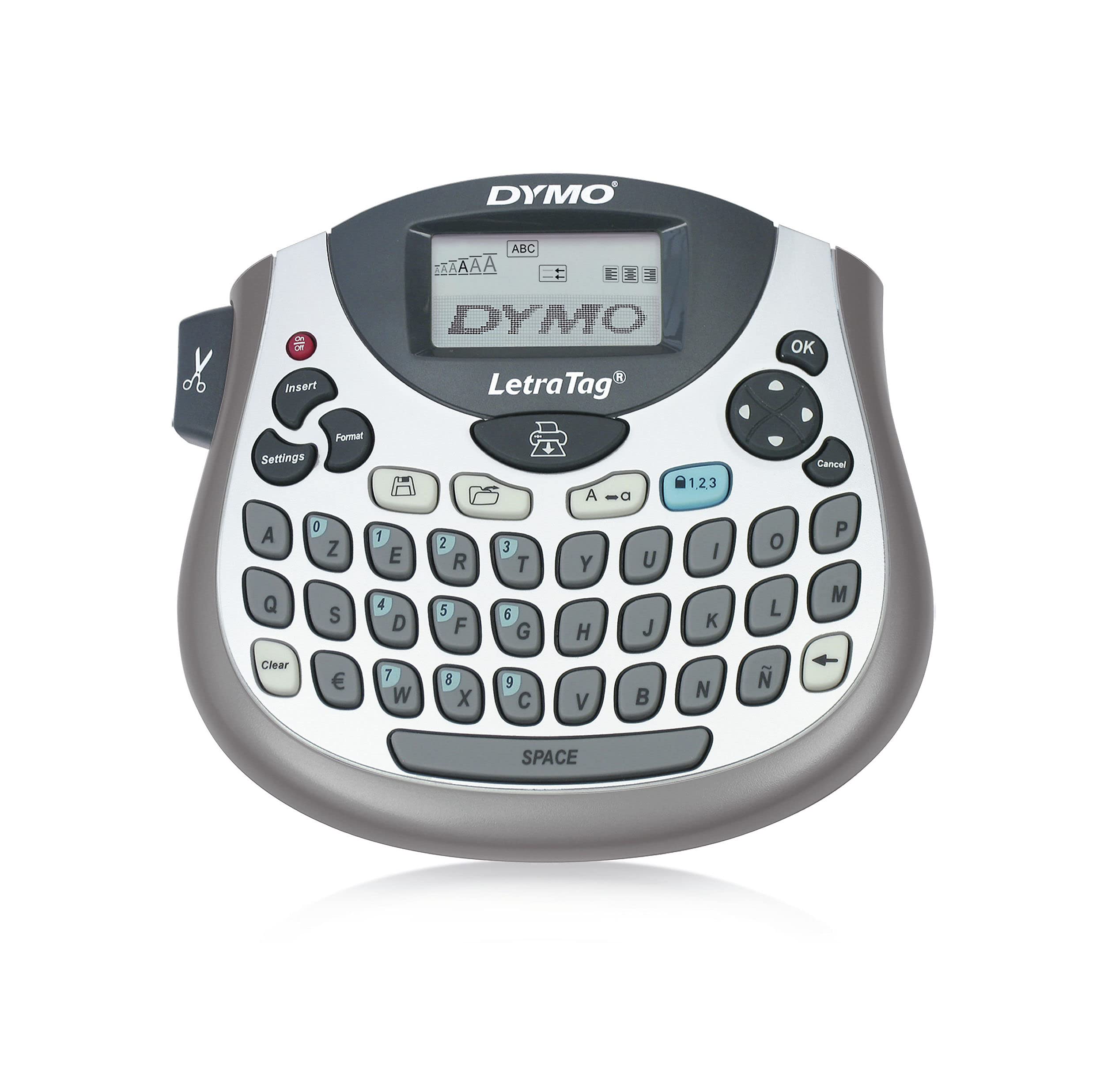 Dymo S0758360 Hand-Beschriftungsgerät"LetraTag LT-100T", Grau/Silber
