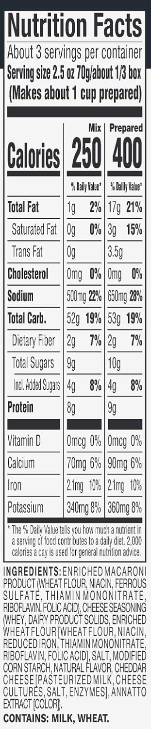 Amazon Brand - Happy Belly Original Macaroni & Cheese, 7.25 oz (Pack of 6)