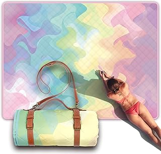Picnic Blanket 57''x79'' Camping Blanket Stab-Resistant Waterproof Sandproof Foldable Compact Beach Outdoor Mat for Spring...