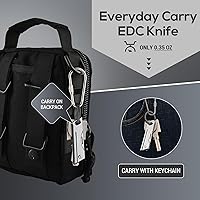 Vista 5 de Cuchillo de bolsillo pequeño, cuchillos plegables EDC, cuchillo de llavero de titanio, cuchillos pequeños perfectos para hombres, cortador de caja