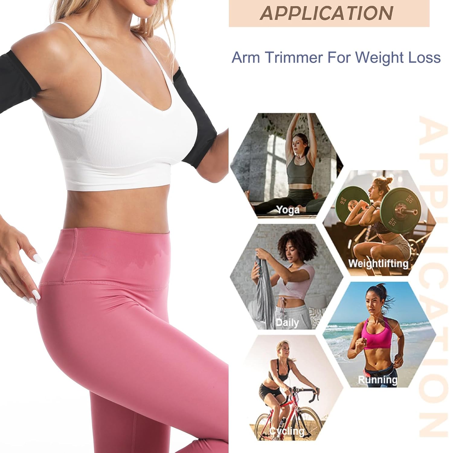 Vigorix Arm Trimmers for Women: Compression Sleeve Sweat Band, Heat-Trapping Design for Workout & Fitness - Image 5