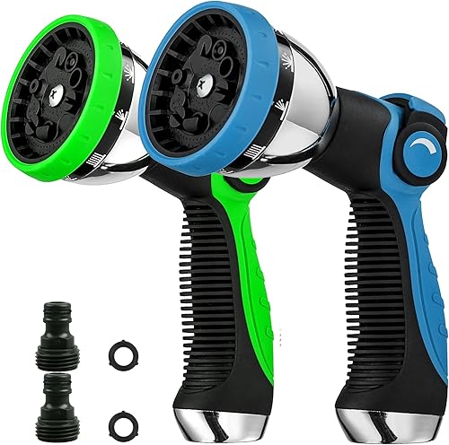 Boquilla de pulverización de manguera de jardín 10 patrones de riego de metal de manguera control de pulgar de encendidoapagado boquilla