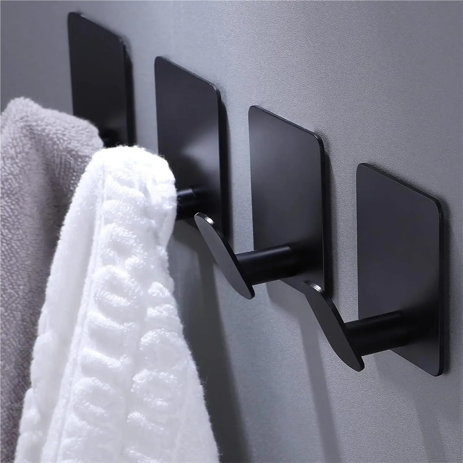 ganci adesivi Ganci for accappatoio da bagno in acciaio inossidabile, ganci adesivi parete, porta asciugamani, accessori cucina, appendiabiti multiuso(Black-8pcs)