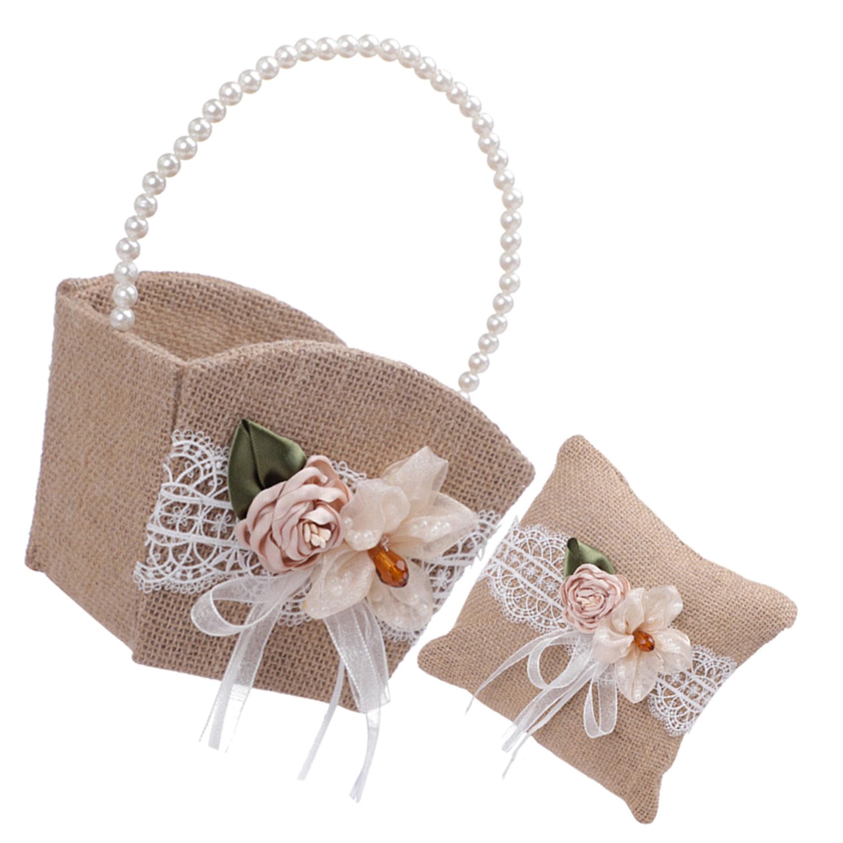 Coussin porte-alliances lin et panier de mariage : le duo déco anti-stress pour le cortège