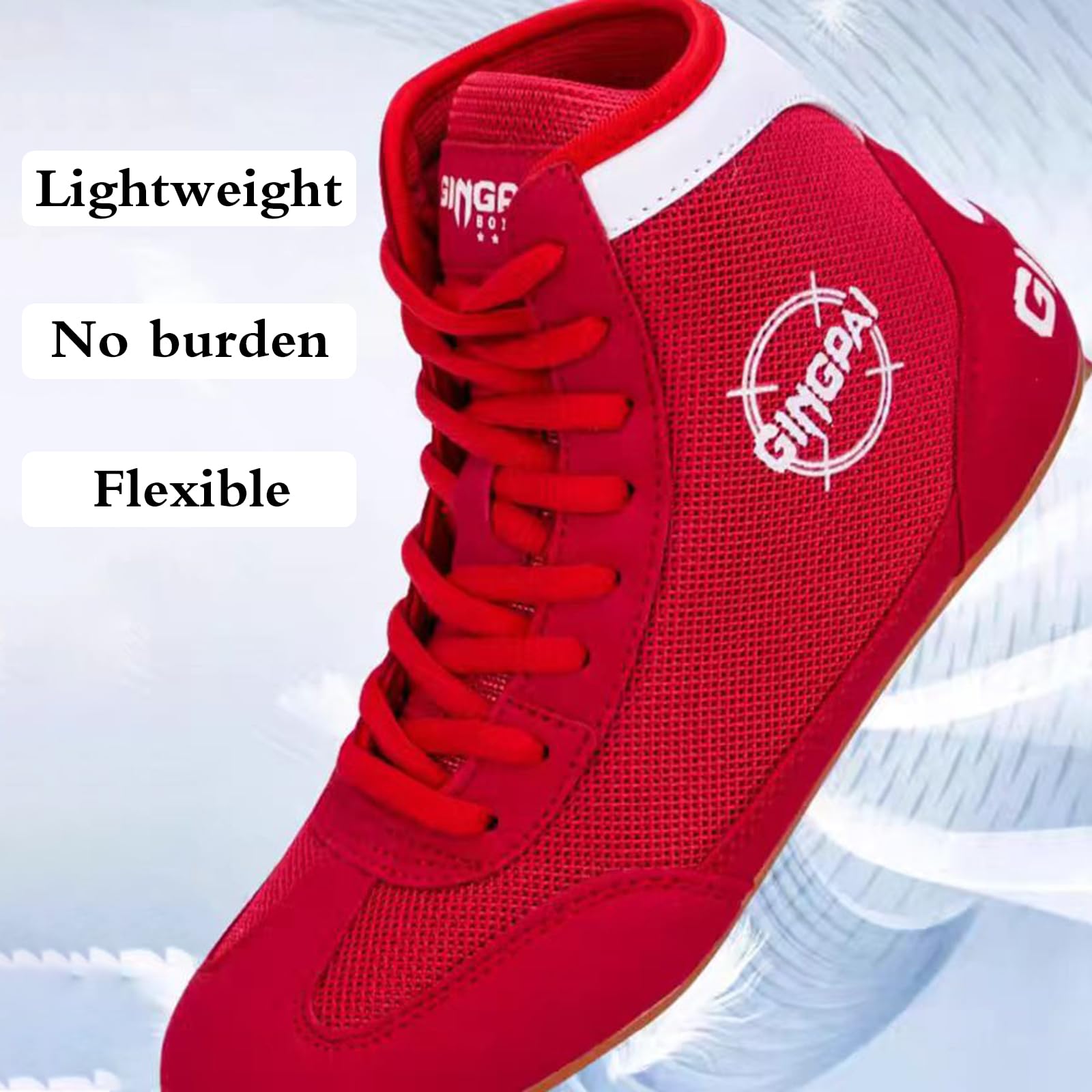 Buty bokserskie męskie, buty bokserskie, trójbój siłowy, buty bokserskie, buty bokserskie, antypoślizgowe, sznurowane, gumowa podeszwa, do treningu ćwiczeń walki fitness Muay Thai sztuki