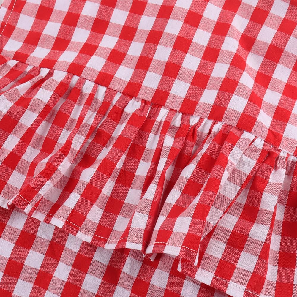 Noomelfish Girls Ruffle Cold Shoulder Top Blouse Short Sleeve Button Down Shirts (4-12 Years) - Image 6