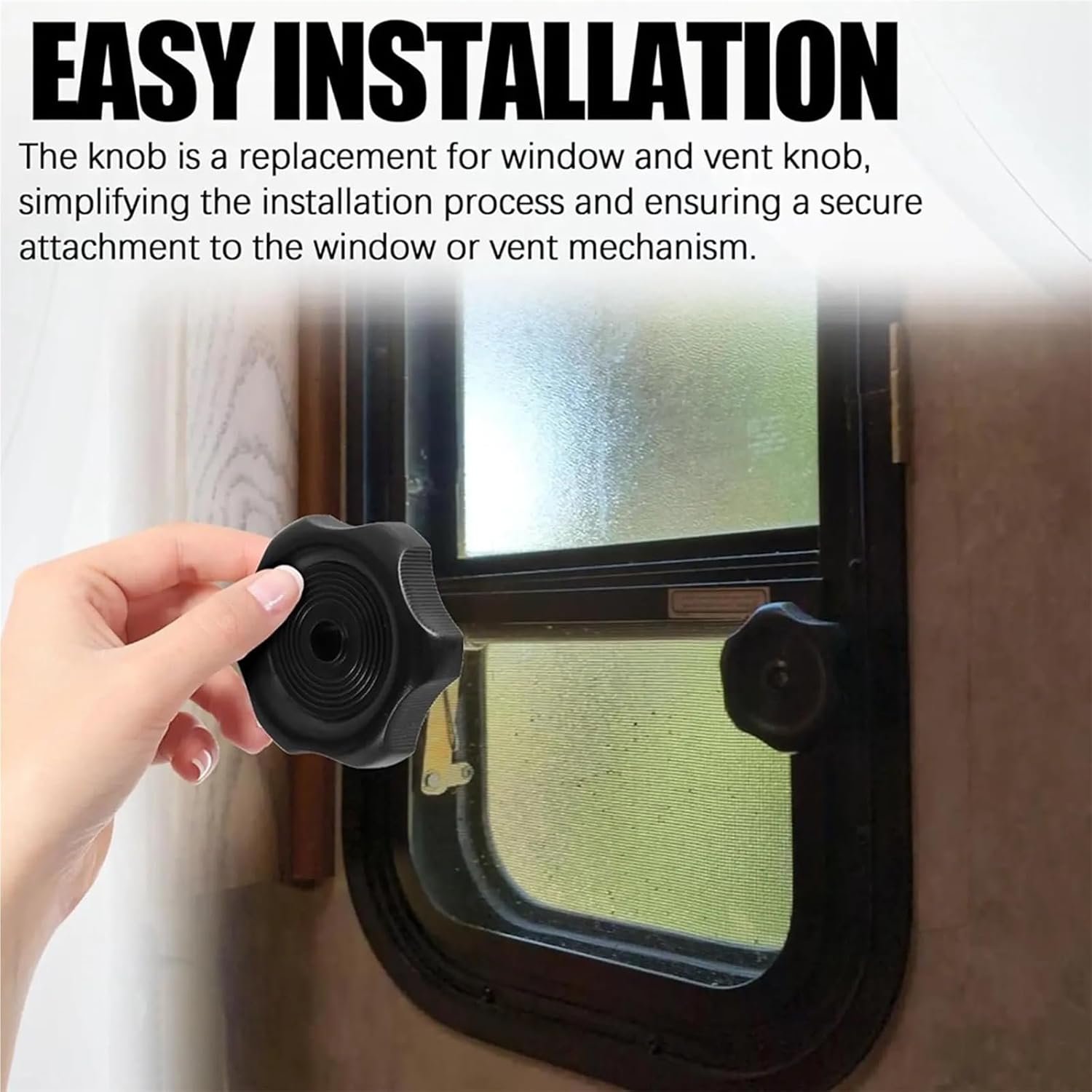 Lawsen Rv Vent Knob 6-Pack Black RV Window Vent Knob, 1-Inch Shaft for Trailer Interior Hardware