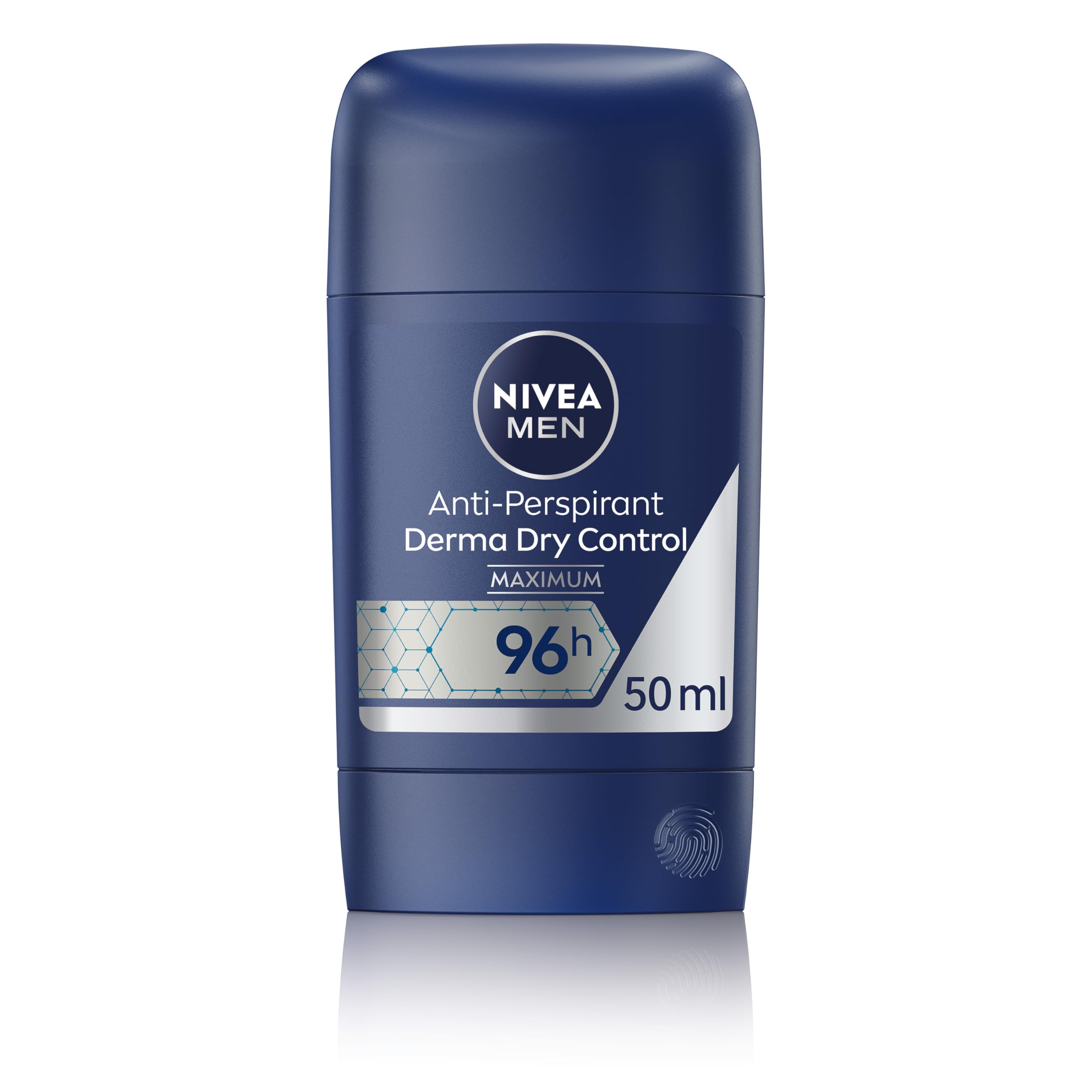 NIVEA MEN Derma Dry Control Stick (50ml), Anti-Perspirant Deodorant For Men with 96H Protection from Sweating and Odour, Gentle and Nourishing Formula