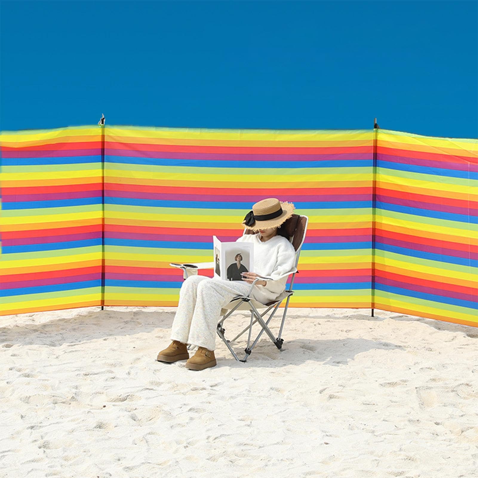 Paravento Da Spiaggia Pali Antivento, Ombra e Borsa | Bloccavento Frangivento Per Campeggio Per Accessori Da Viaggio Vacanze Pesca Picnic All'Aperto In Giardino E Spiaggia