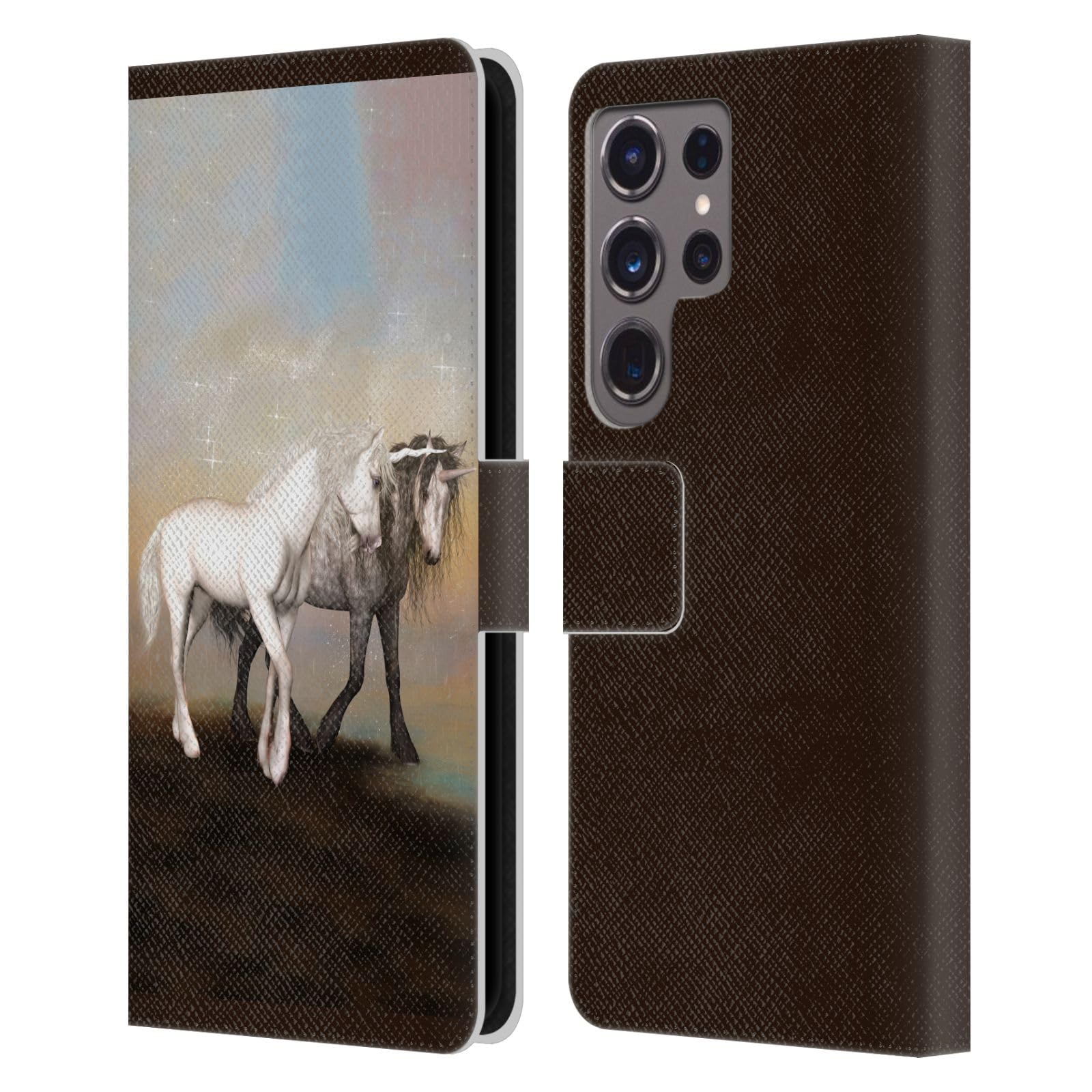 Funda Samsung S24 Ultra Simone Gatterwe de cuero con soporte de unicornios 7