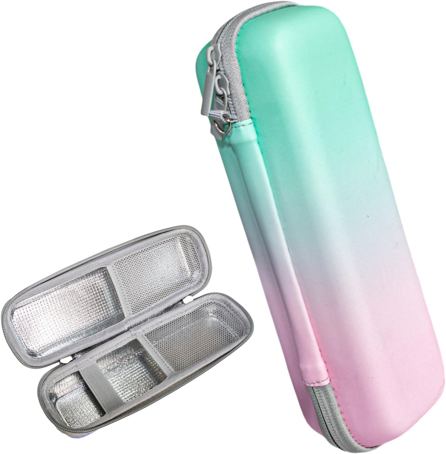 EVA Case for INIA Microcurrent Facial Device & Charging Cable, Travel Case Drop-Proof & Wear-Resistant, Carrying Case Only, Green&Pink