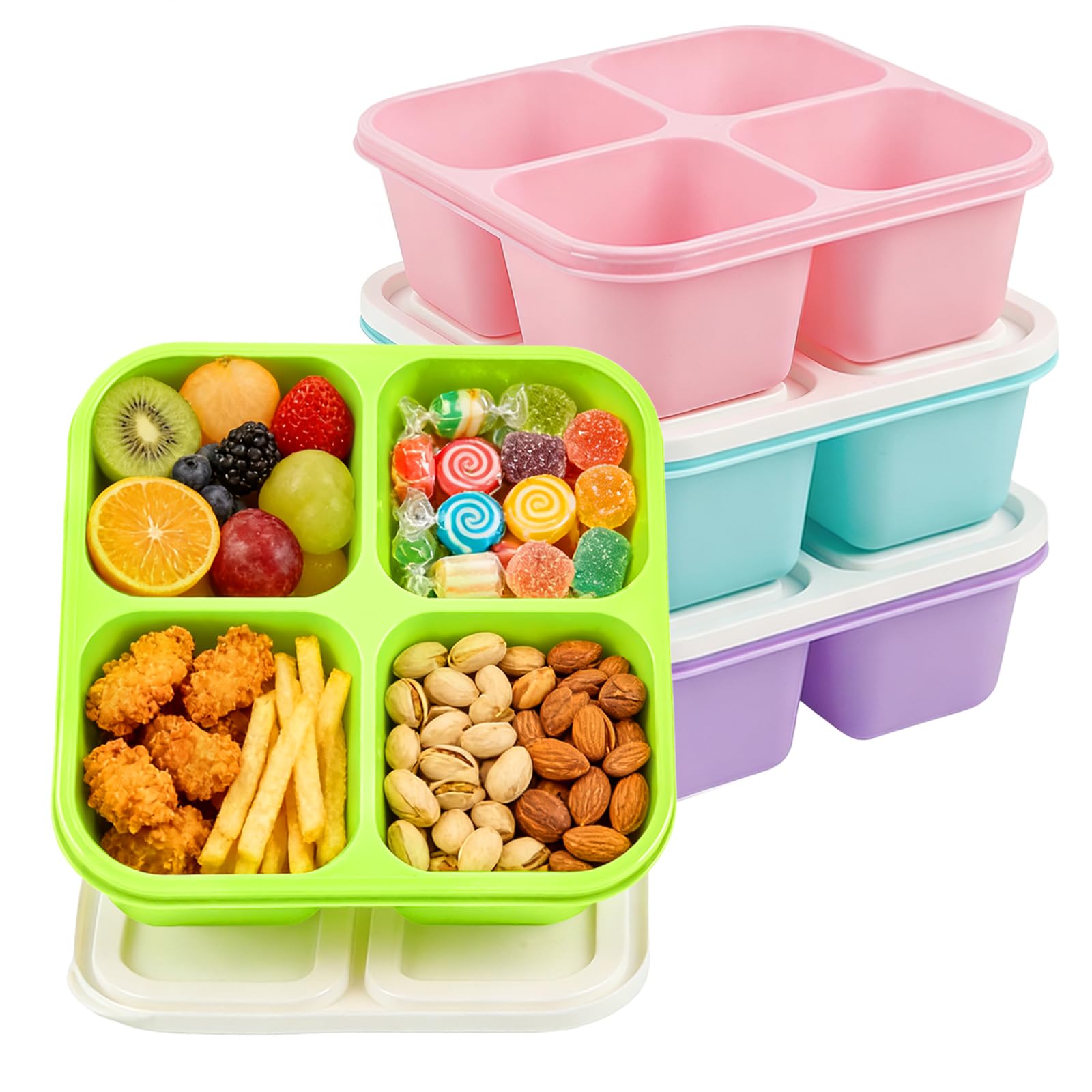 Amazon.com: YANLIFY 4 Pack Snack Containers Bento Box Adult Lunch