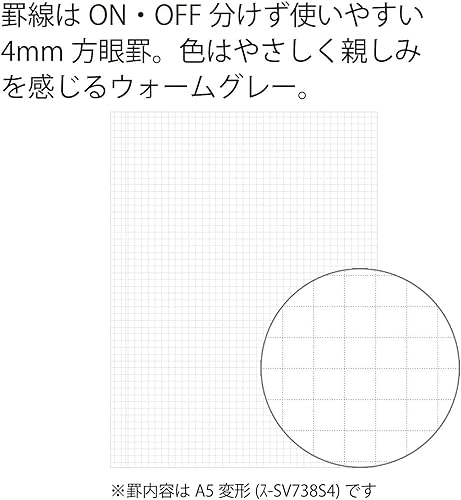 Miniatura 8 de KOKUYO Sooofa - Cuaderno gráfico de 7.2 x 5.5 pulgadas, cuaderno de anillo suave para mujer, cuadrícula de 0.157 in, 80 hojas perforadas, color