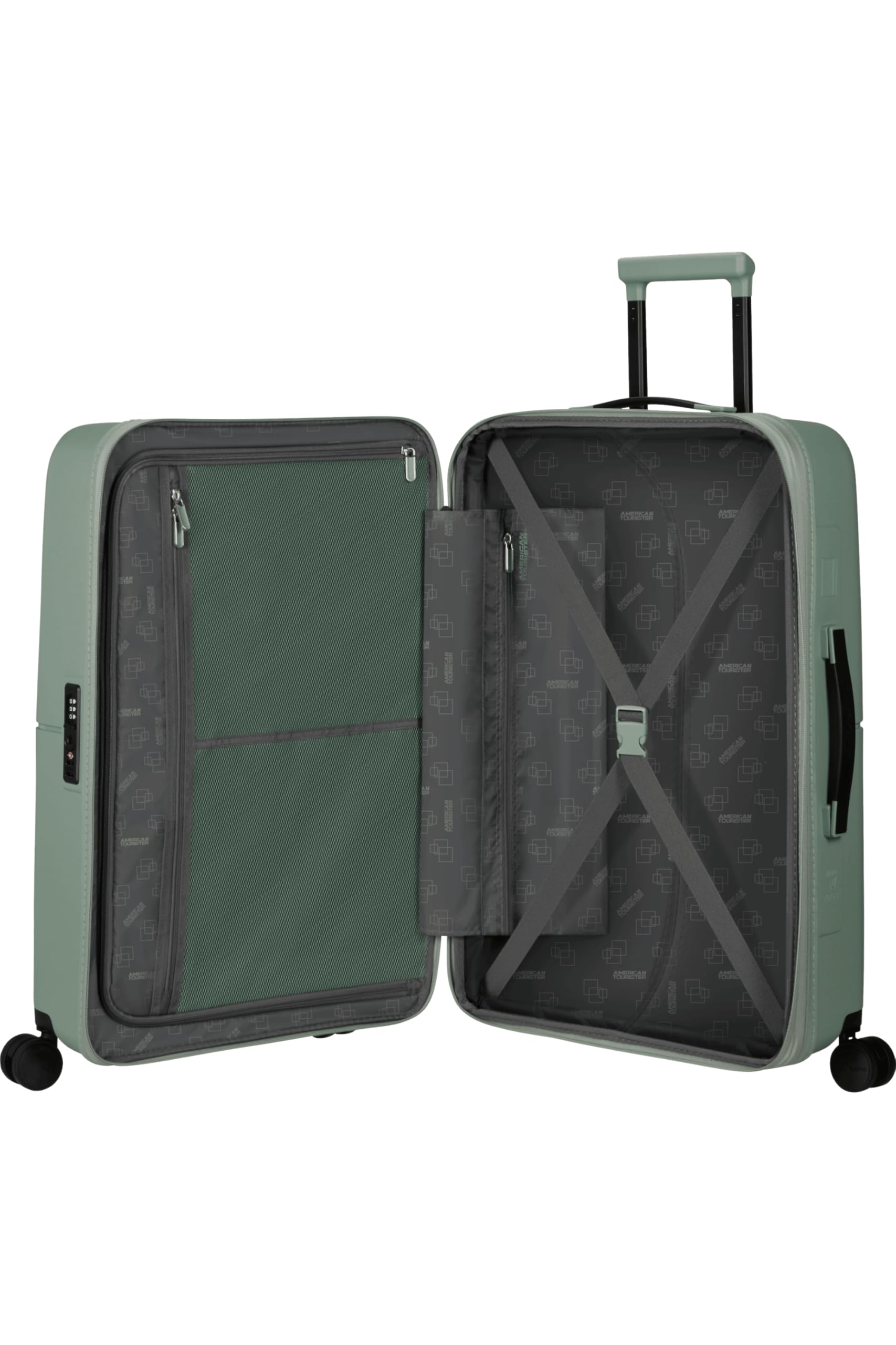 American Tourister DashPop, Maleta Mediana 67 cm, 76-84 L Expandible, Verde Iceberg, 4 Ruedas Giratorias, Cerradura TSA