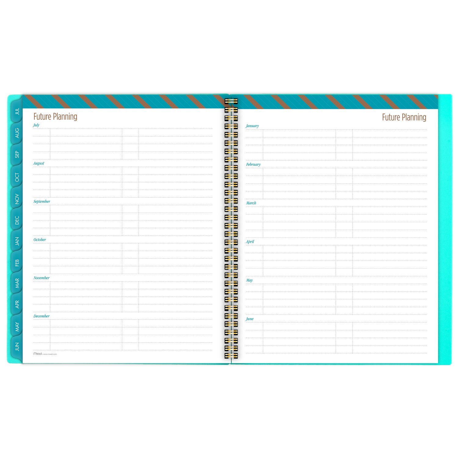 Mead Academic Weekly/Monthly Planner, July 2017 - June 2018, 8-1/2" x 11", Gold & Bold, Design Will Vary (CAW50825)