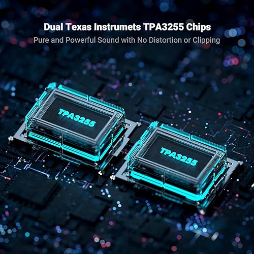 Miniatura 4 de Fosi Audio Amplificador de subwoofer Bluetooth 2.1, BT30D Pro amplificador de subwoofer con chips TPA3255 165W x2+350W y control de agudos de