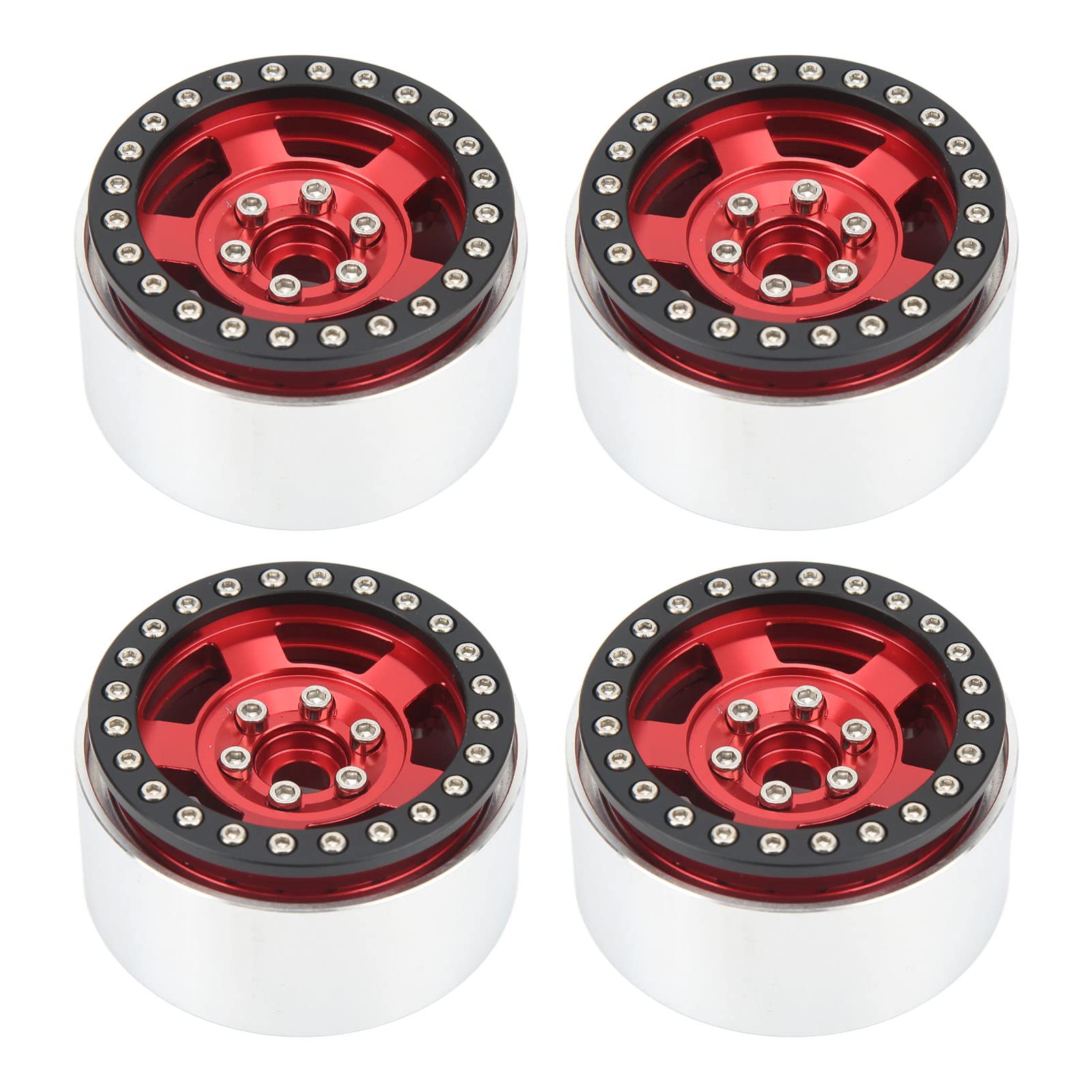 Koło Samochodu RC, Profesjonalne Felgi Zamienne ze Stopu Aluminium RC, Felgi Obrabiane CNC z unikalną konstrukcją blokującą, Idealne do Gąsienicy Axial SCX10 90046 AXI 03007 MST 1/10