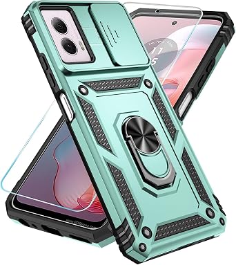 SunStory Phone Case for Motorola Moto G Power 5G 2024 Case with HD Screen Protector & Slide Camera Cover & Kickstand, [Heavy Duty Shockproof] Dual Layers Phone Case for Motorola G Power 2024 GGreen