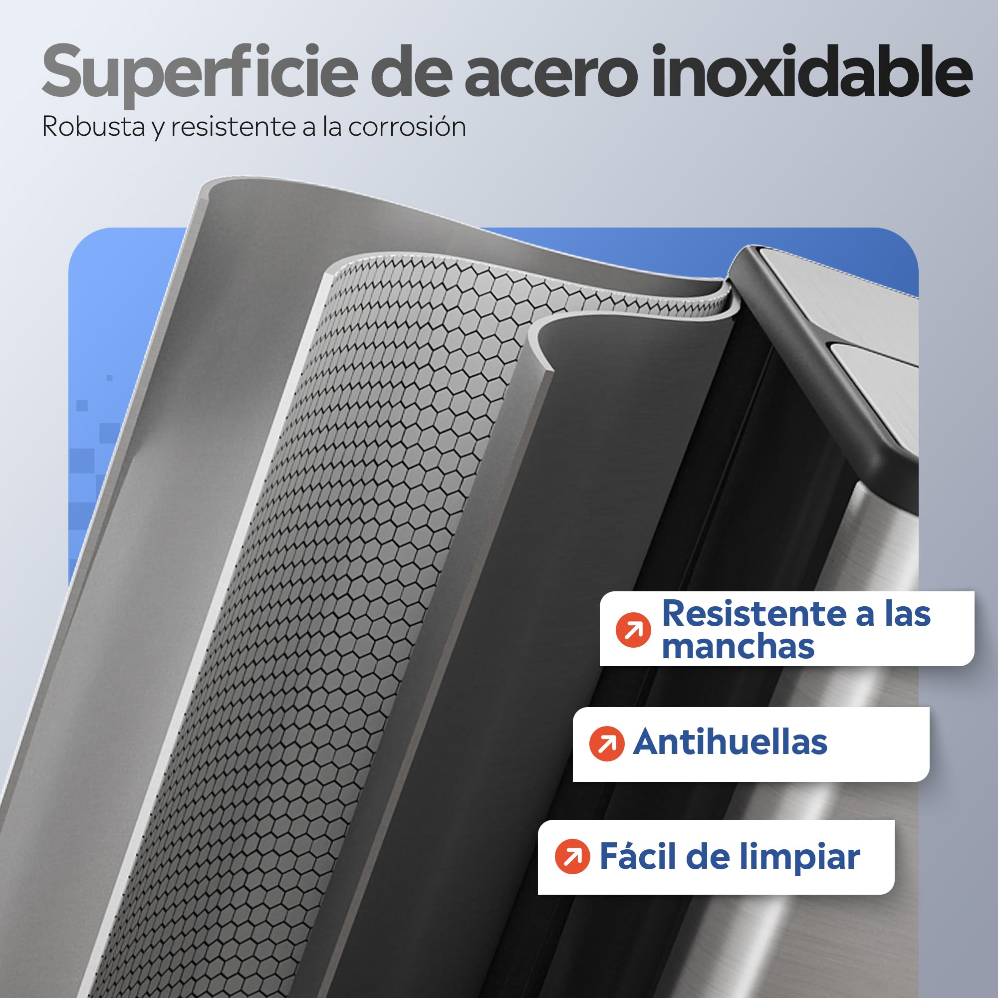 WLIVE Cubo de Basura 2 x 30L (60L en Total), Cubo de Basura para Cocina, Sistema de Reciclaje de Acero Inoxidable con 2 Compartimentos, Cubos Interiores de Plástico,Tapa Soft-Close,Plateado