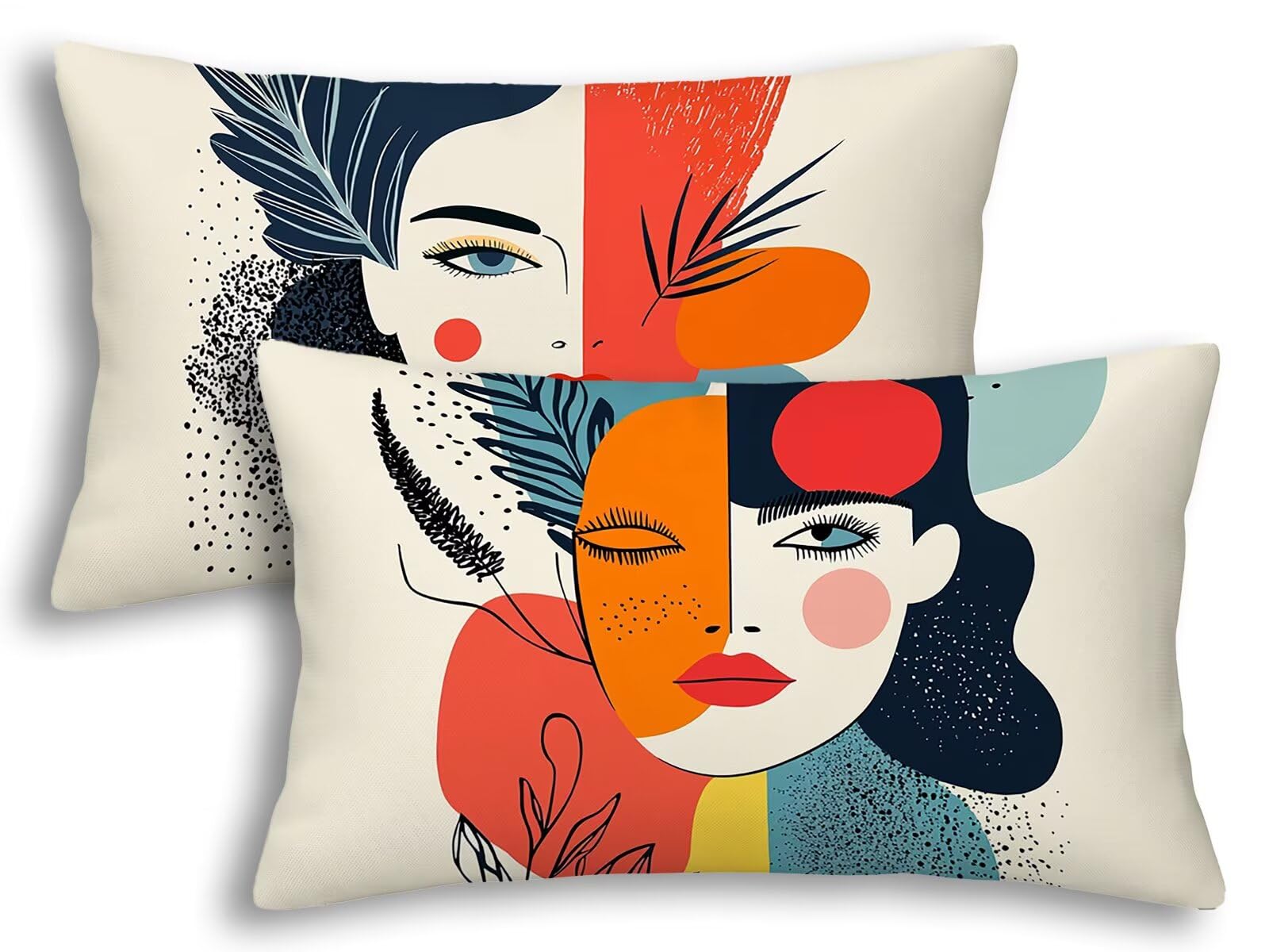 Housse coussin exterieur impermeable anti tache lot de 2 rectangulaire 40x60