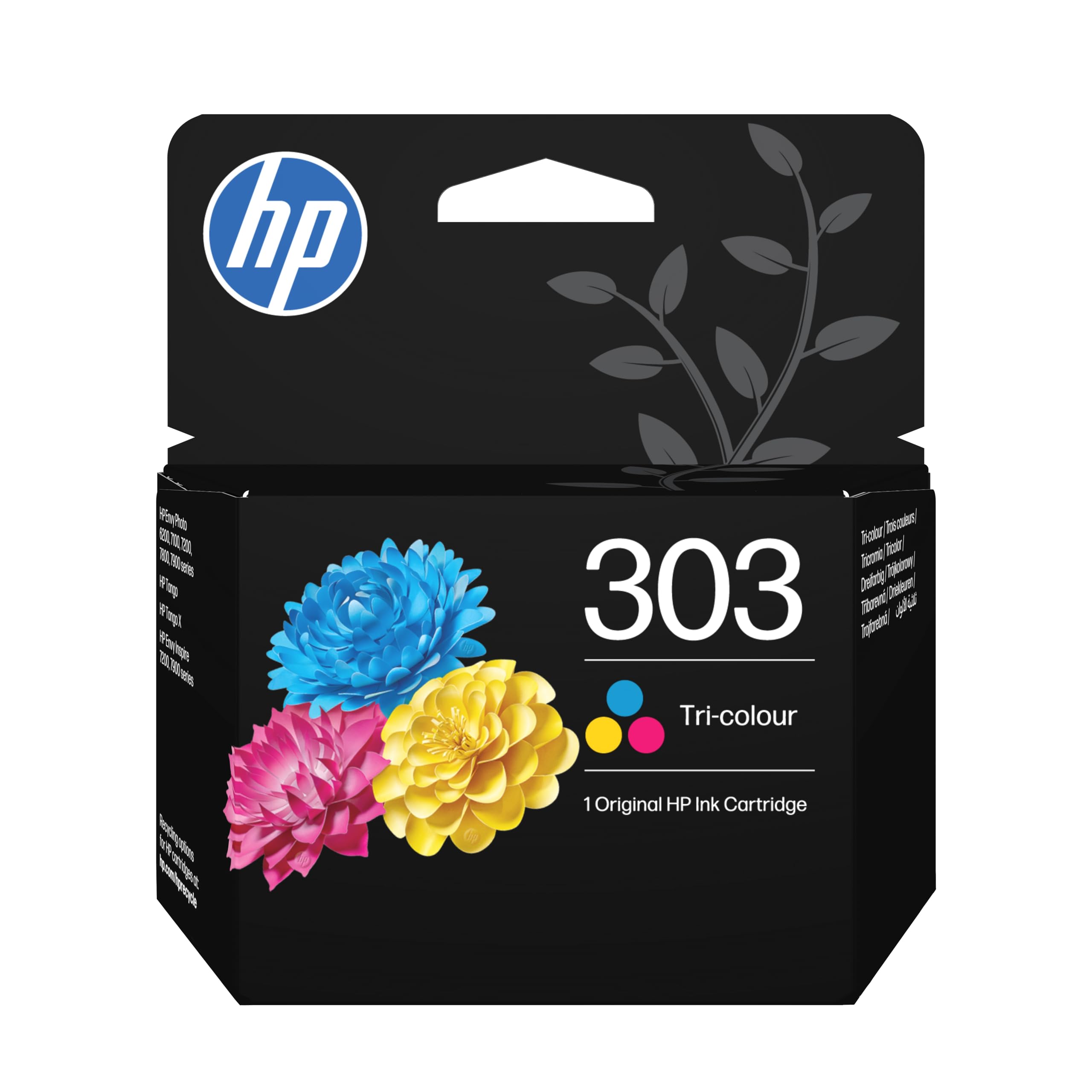 HP 303 Tricromia T6N01AE, Cartuccia Originale da 165 pagine, Compatibile con Stampanti serie Envy Photo 6200, 7100, 7800, 7200, 7900, Envy Inspire 7200e, 7900e, Tango X