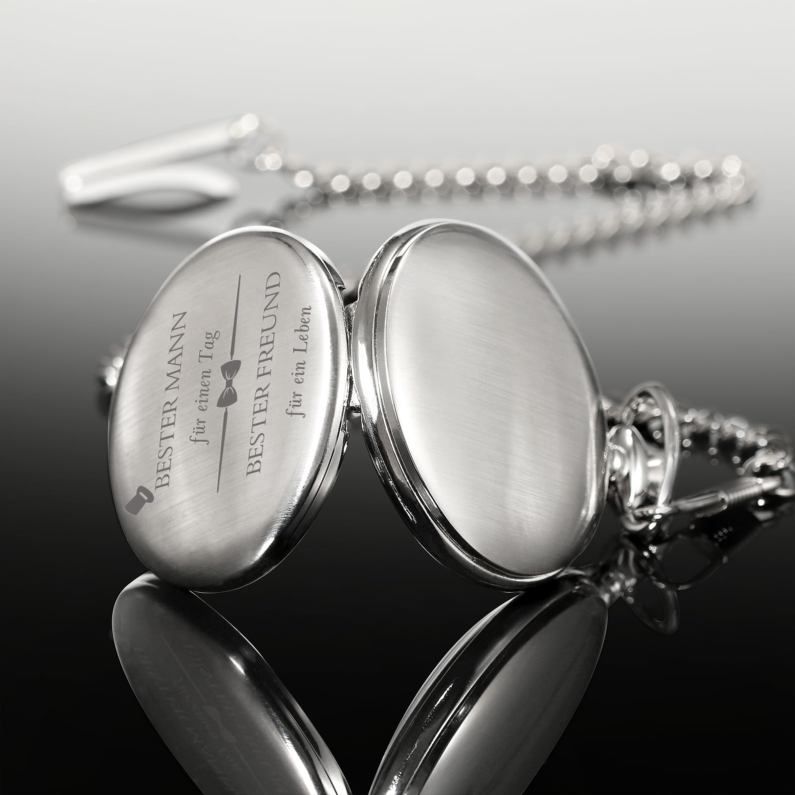 TREEWETO Taschenuhr Personalisiert Graviert Best Man Taschenuhr Quarz Fobwatch Bräutigam Geschenke Für Hochzeit Trauzeuge Geschenke -Trauzeuge Taschenuhr Hochzeitsgeschenk