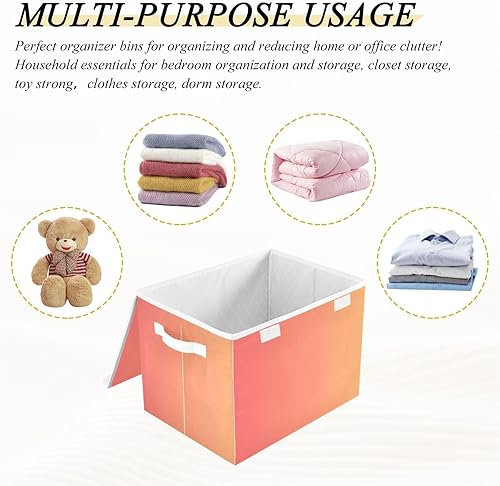 Miniatura 7 de GAIGEO Orange Gradient Fabric Storage Bins, Cube Storage Organizer Bins, Organizers and Storage, Office Closet Organizer