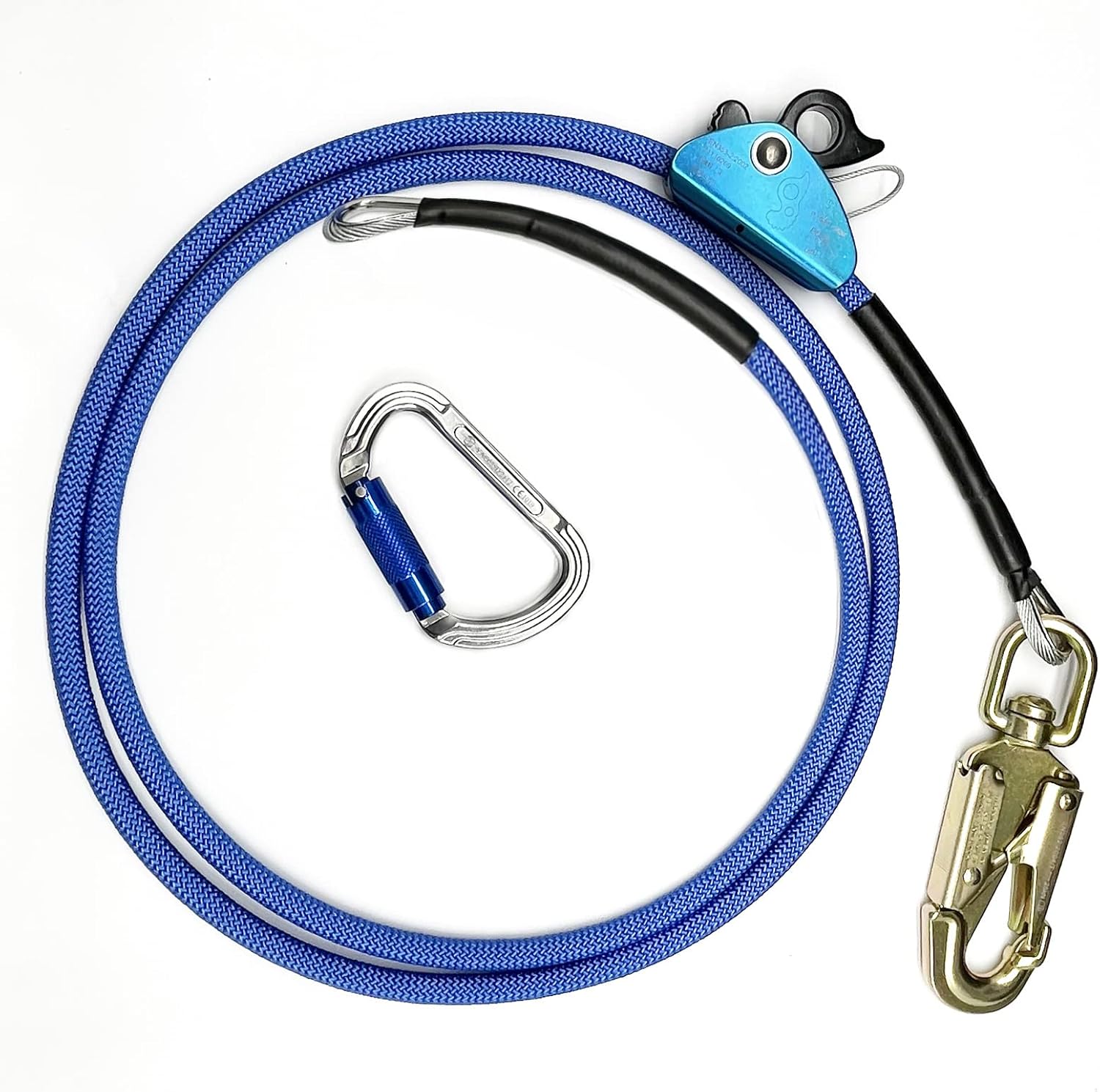 Flipline Kit,Climbing Harness, Adjustable Tree Lanyard, Rope Grab,Steel Swivel Snap Hook Fall Protection for Arborist,Tree Climbers (1/2x8ft,Orange)