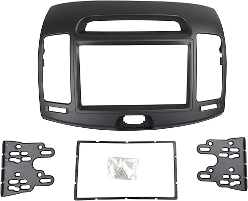 Vista 2 de Kit de radio estéreo de coche para Hyundai Elantra (HD), Avante (HD) 2006-2010 2006-2010, marco de panel de ajuste de instalación doble DIN (gris)